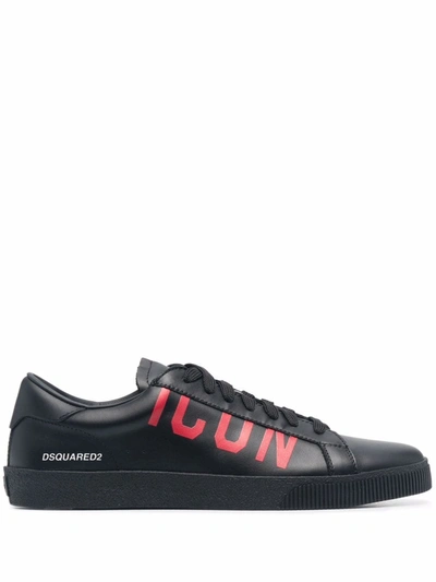 Dsquared2 Icon Low-top Lace-up Sneakers In Black