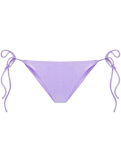 Shop Jade Swim Via Tie-side Bikini Bottoms In Purple