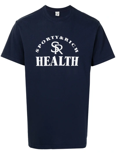 Shop Sporty And Rich Health Logo T-shirt In Blau