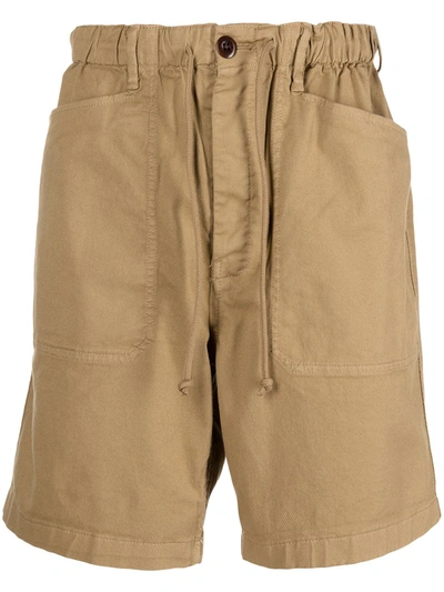 Shop Alex Mill Pull-on Cotton Chino Shorts In Braun