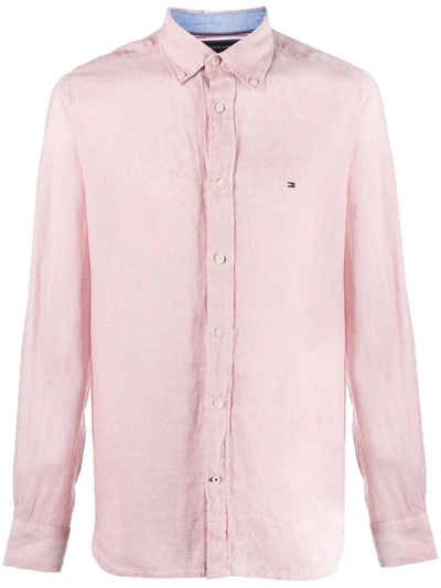 Tommy Hilfiger Cotton Linen Stripe Shirt-pink | ModeSens