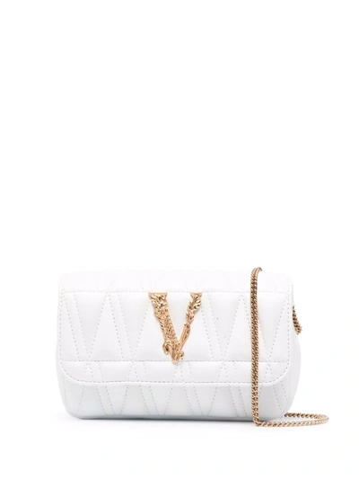 Shop Versace Virtus Mini Bag In White