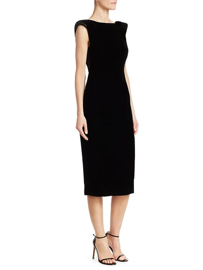 Shop Emporio Armani Cap-sleeve Sheath Dress In Black