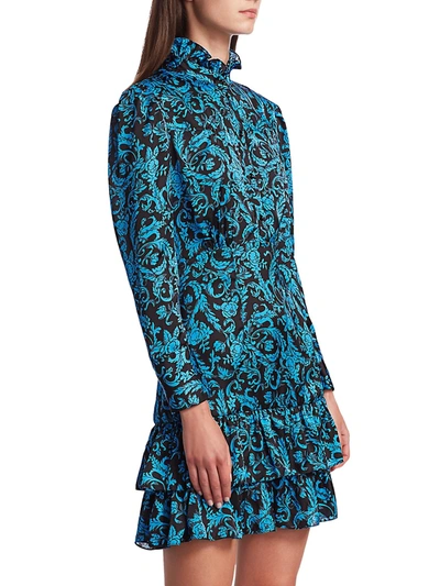 Shop Sandro Women's Alna Baroque Print Mini Dress In Blue