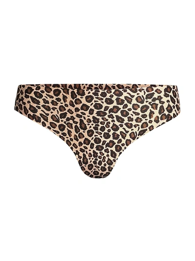 Shop Chantelle Women's Soft Stretch Thong In Leopard