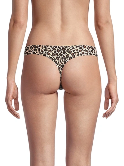 Shop Chantelle Women's Soft Stretch Thong In Leopard