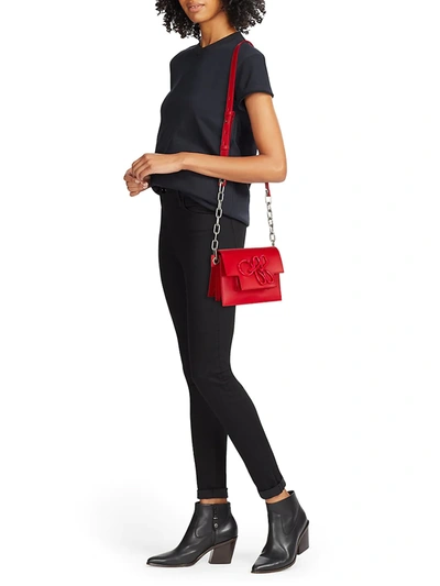 Shop Off-white Off 3d Nail Leather Shoulder Bag In Red