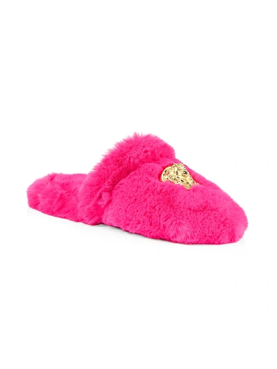 Shop Versace Women's Medusa Home Slippers In Fuxia