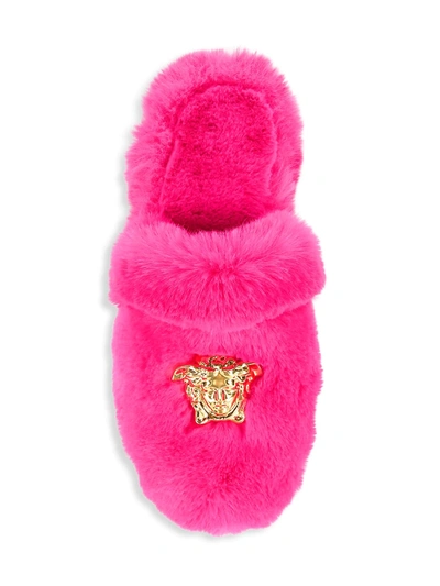 Shop Versace Women's Medusa Home Slippers In Fuxia