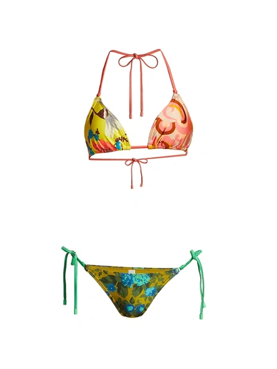 Shop Zimmermann Estelle Print String Bikini In Spliced