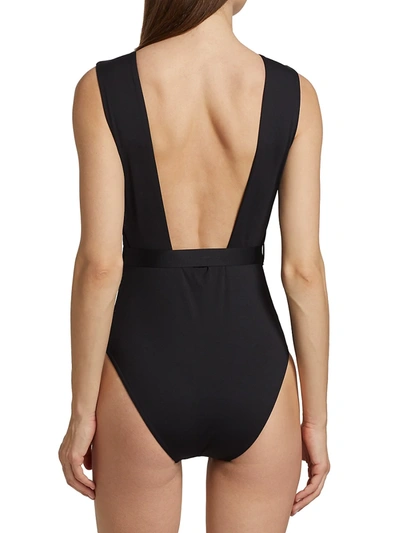 Shop Zimmermann Estelle One-piece Swimsuit In Noir