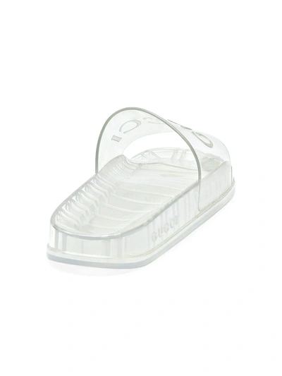 Shop Gucci Men's Pursuit  Logo Slides In Clear