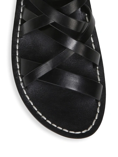 Shop Sam Edelman Meriai Ankle-wrap Leather Gladiator Sandals In Brown