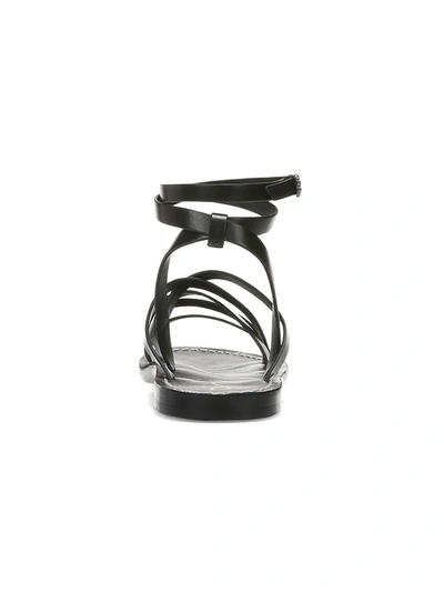 Shop Sam Edelman Meriai Ankle-wrap Leather Gladiator Sandals In Black