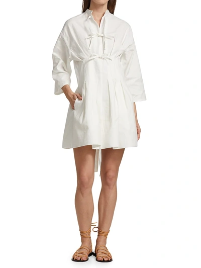 Shop Loewe Bow Mini Dress In White