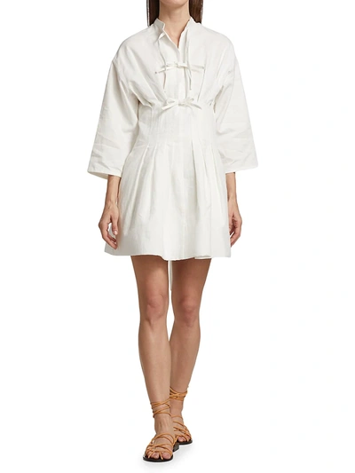 Shop Loewe Bow Mini Dress In White