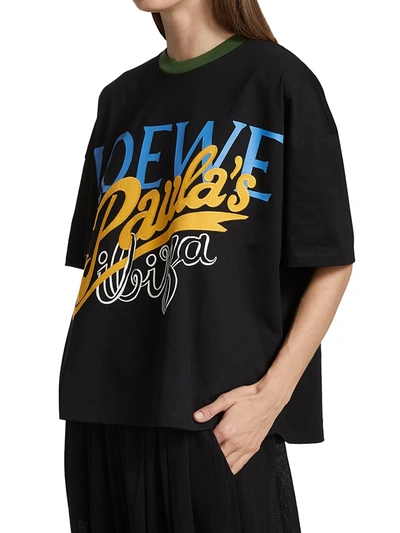 Shop Loewe Paula's Ibiza Boxy Logo Tee In Black Multicolor