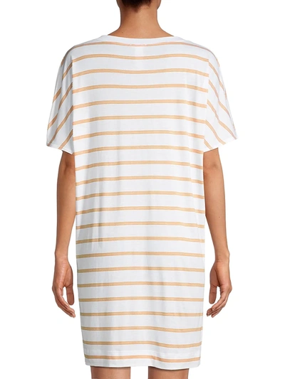 Shop Hanro Laura Striped Sleepshirt In Sunny Stripe