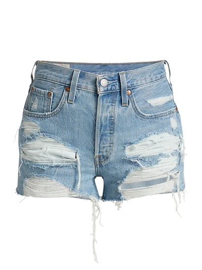 Shop Levi's Distressed High-rise Shorts In Luxor Anubis