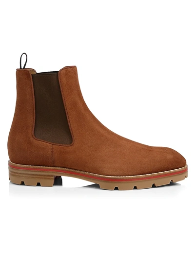 Shop Christian Louboutin Alpinino Suede Chelsea Boots In Safari