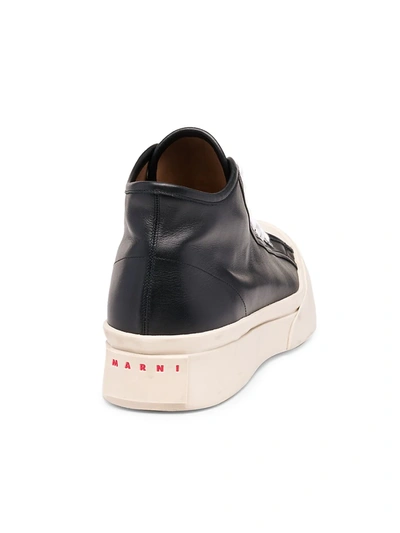 Shop Marni Men's Pablo Leather High-top Sneakers In Black