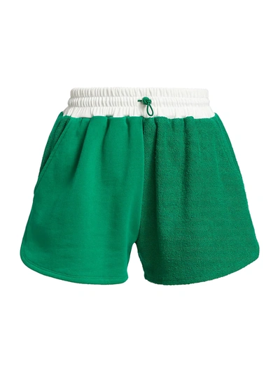 Shop Staud Bungee Track Shorts In Clover
