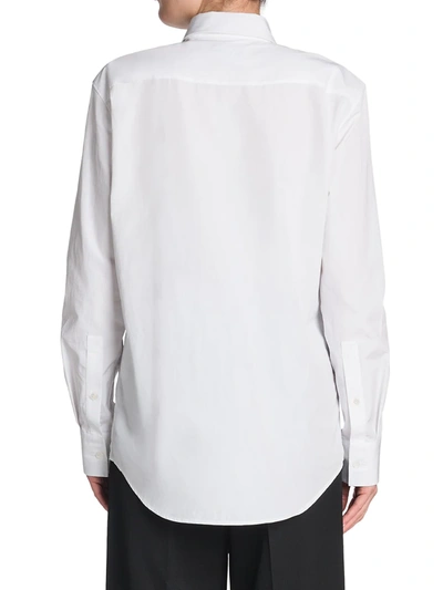 Shop Bottega Veneta Women's Compact Cotton Poplin Button-down Shirt In White