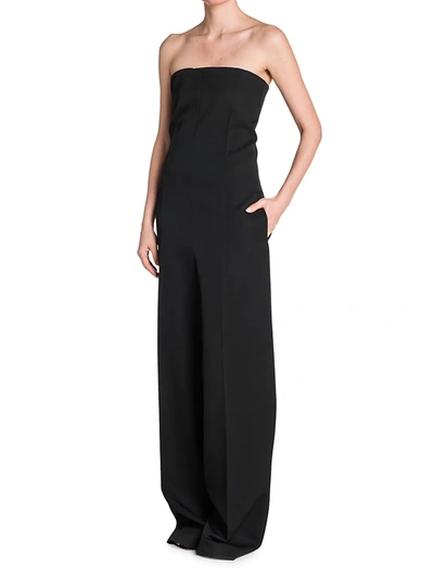 Shop Bottega Veneta Women's Sartorial Grain De Poudre Jumpsuit In Black