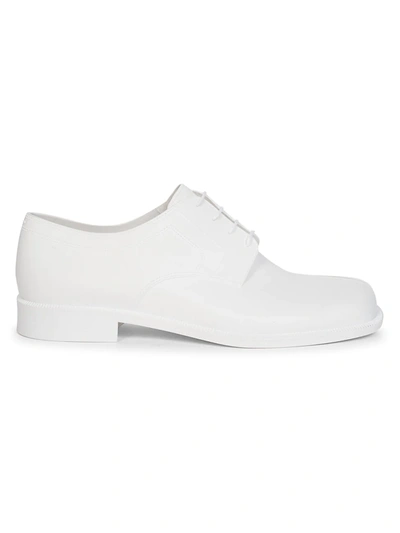 Shop Maison Margiela Rubber Tabi Lace-up Shoes In White