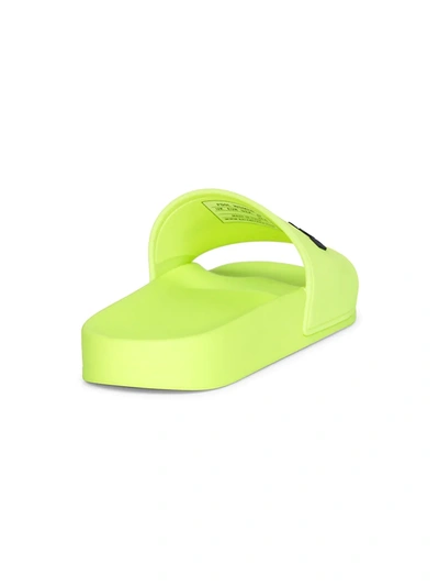 Shop Balenciaga Women's Rubber Pool Slide Sandals In Fluo Yellow Black