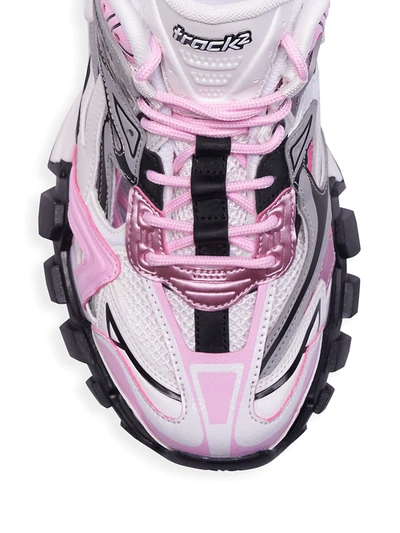 Shop Balenciaga Track Sneakers In Pink Grey White