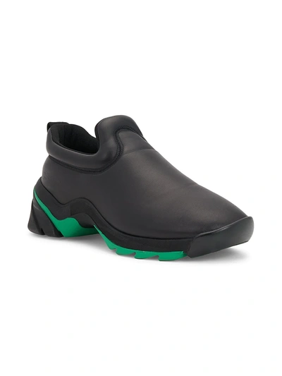 Shop Bottega Veneta Flash Low-top Leather Sneakers In Black Grass