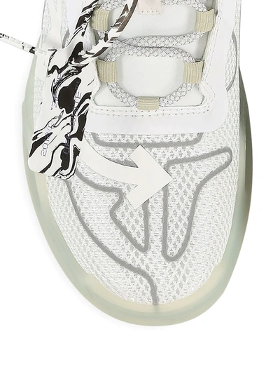 Shop Off-white Odsy Technical Mesh Sneakers In White Silver