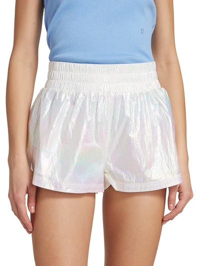 Shop Eleven By Venus Williams Light It Up Shorts In Iridescent White