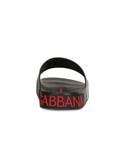 Shop Dolce & Gabbana Saint Barth Rubber Slide Sandals In Bianco