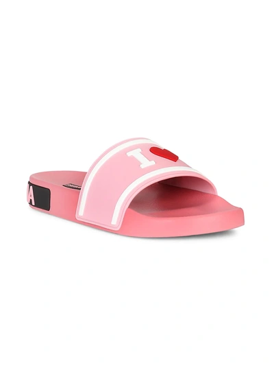 Shop Dolce & Gabbana Saint Barth Rubber Slide Sandals In Bianco