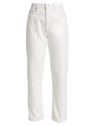 Shop Agolde 90s Pinch Waist Straight-leg Jeans In Porcelain White