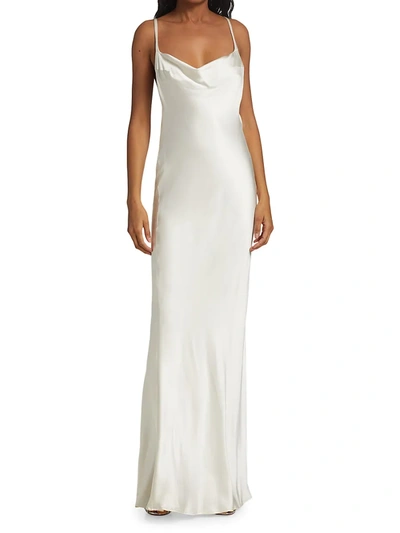 Shop Galvan Women's Whiteley Cowl-neck Silk Gown