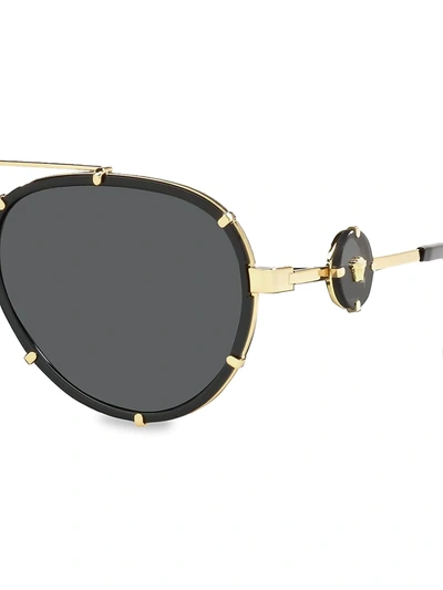 Shop Versace 61mm Aviator Sunglasses In Black