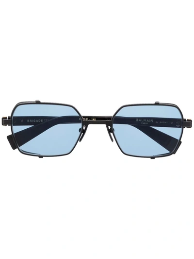 Shop Balmain Eyewear Brigade Iii Square-frame Sunglasses In Schwarz