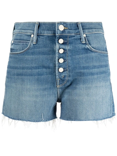 Mother The Pixie Dazzler Button Fly Cutoff Denim Shorts In Blue