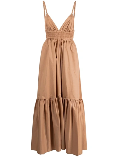 Shop A.l.c Empire-line Maxi Dress In Brown