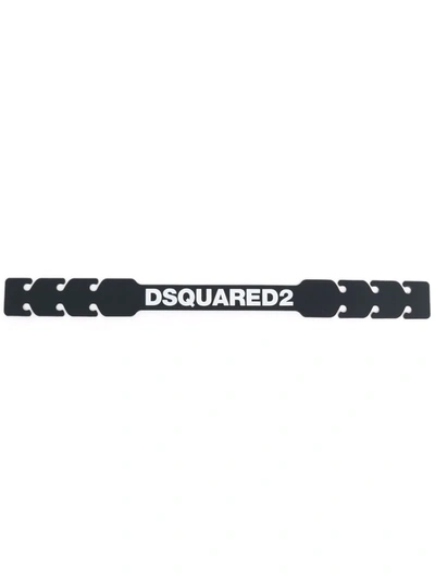Shop Dsquared2 Logo-print Face Mask Extender Strap In Schwarz
