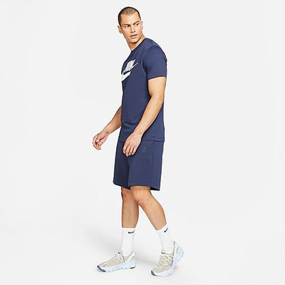 Shop Nike Men's Sportswear Tech Fleece Shorts In Midnight Navy/black