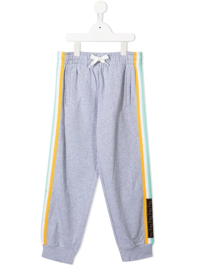 Shop Fendi Logo-tape Stripe-detail Track Pants In 灰色