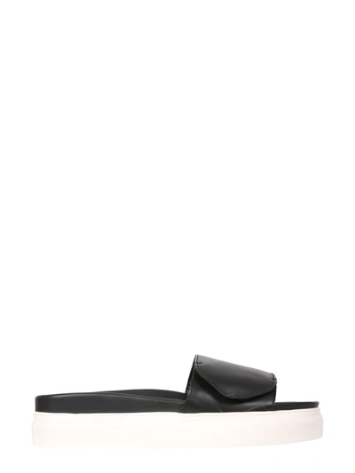 Shop N°21 Slide Sandals With Logo In Nero