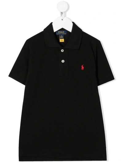 Shop Ralph Lauren Logo-embroidered Polo Shirt In 黑色