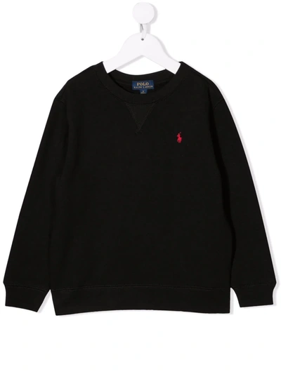 Shop Ralph Lauren Logo-embroidered Sweatshirt In 黑色