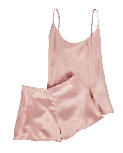 Shop La Perla Silk Cami Pajama Set In Pink