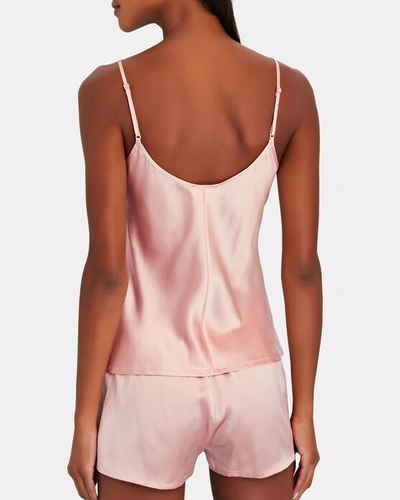 Shop La Perla Silk Cami Pajama Set In Pink